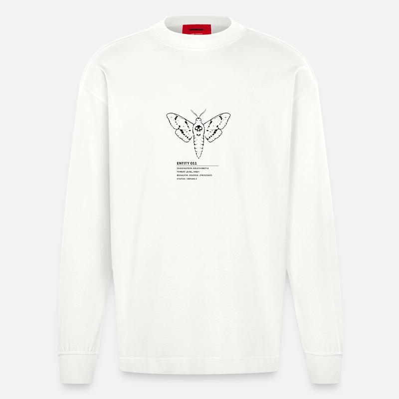 Backrooms Entity 11 black - Heavyweight Oversized Organic Langarmshirt Made in EU - OFF WHITE