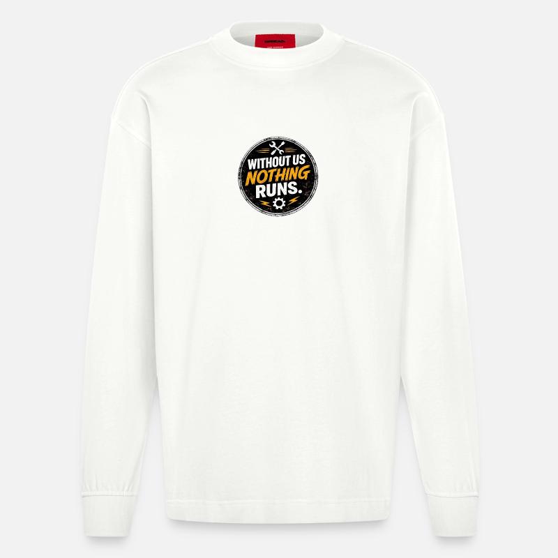 Sans nous, rien ne s’écoule - Manches longues bio épais oversize fabriqué en UE - OFF WHITE