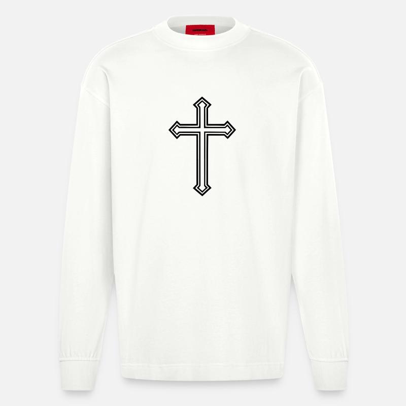 Evil Can Never Be Dead Enough - Heavyweight Oversized Organic Langarmshirt Made in EU - OFF WHITE