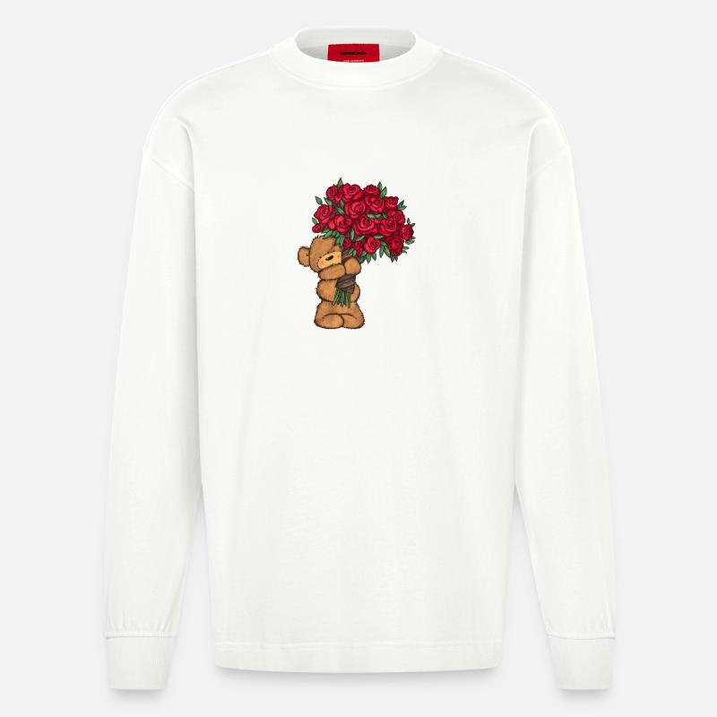Baer_Blumen - Manches longues bio épais oversize fabriqué en UE - OFF WHITE