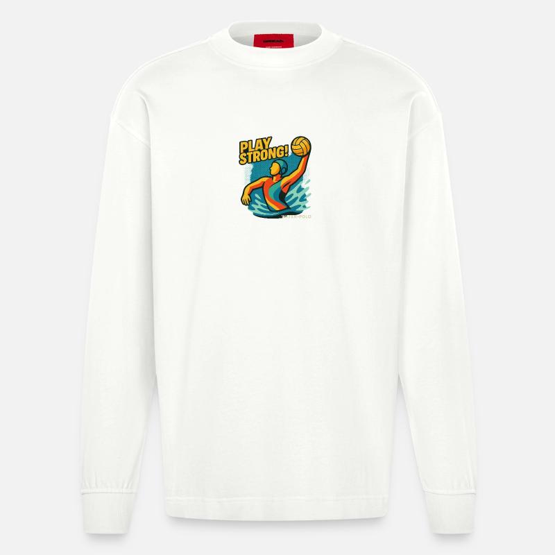 Power Water Polo - Heavyweight Oversized Organic Langarmshirt Made in EU - OFF WHITE