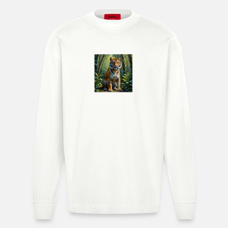 Tigre - Manches longues bio épais oversize fabriqué en UE - OFF WHITE