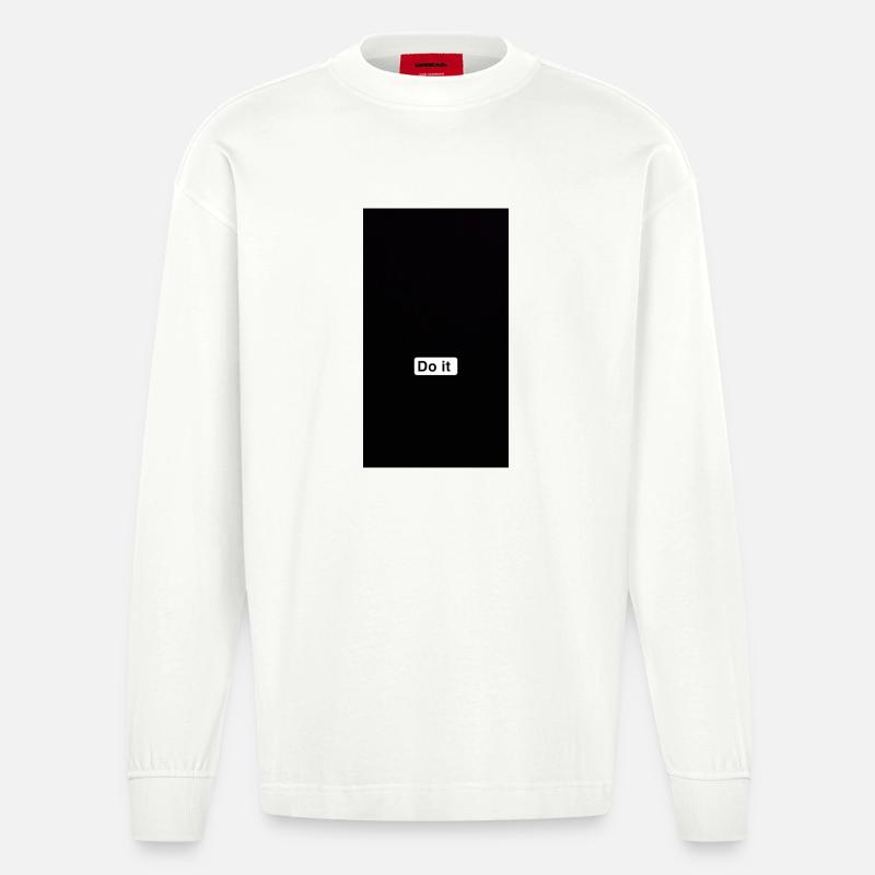 Do It Minimal Black - Heavyweight Oversized Organic Langarmshirt Made in EU - OFF WHITE