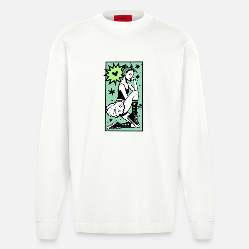 Danseuse #1 - Manches longues bio épais oversize fabriqué en UE - OFF WHITE