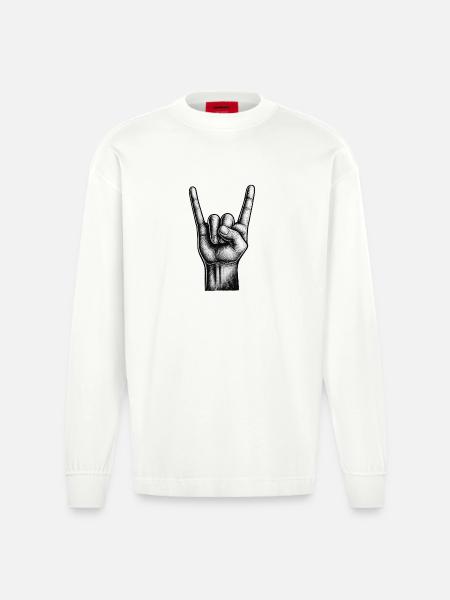 Pommelsgabel - Heavyweight Oversized Organic Langarmshirt Made in EU - OFF WHITE