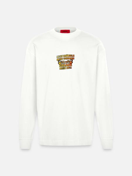Rette mein bier - Heavyweight Oversized Organic Langarmshirt Made in EU - OFF WHITE