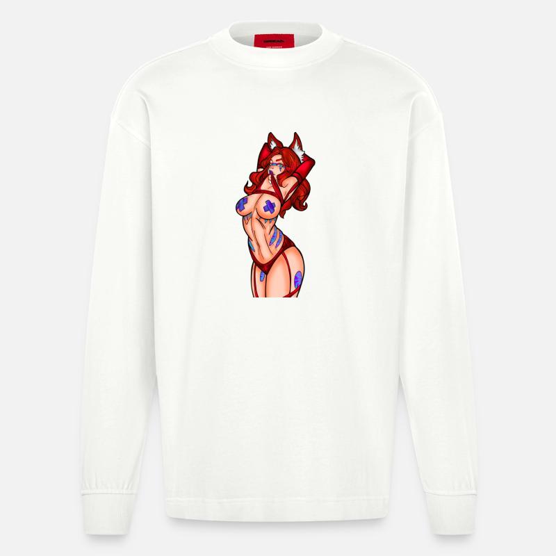 Phönix-Wut - Heavyweight Oversized Organic Langarmshirt Made in EU - OFF WHITE