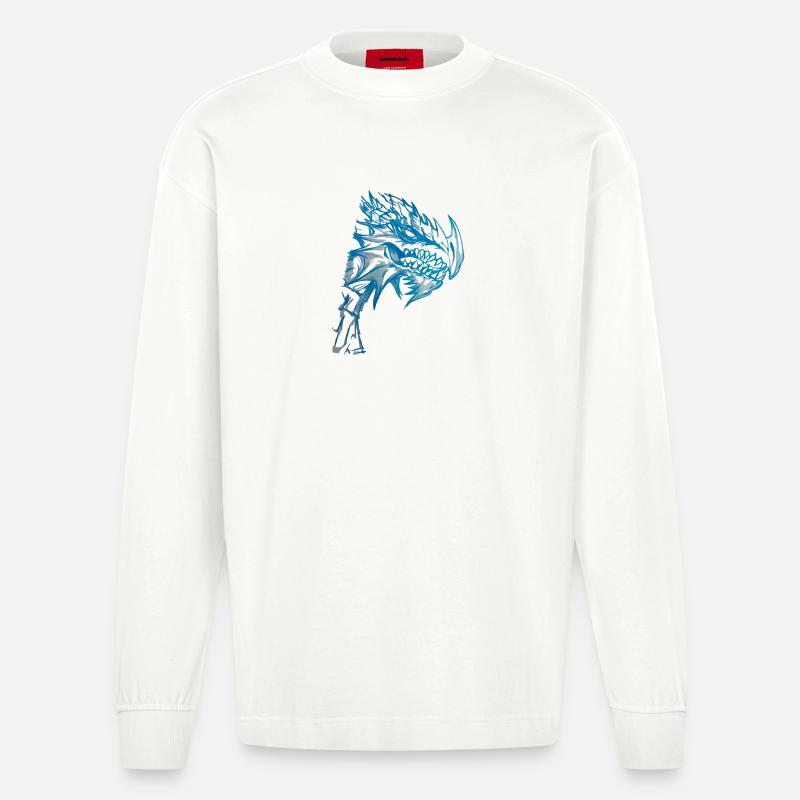 DRACHE - Heavyweight Oversized Organic Langarmshirt Made in EU - OFF WHITE