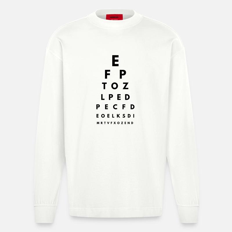 Sehtest 2 - Heavyweight Oversized Organic Langarmshirt Made in EU - OFF WHITE