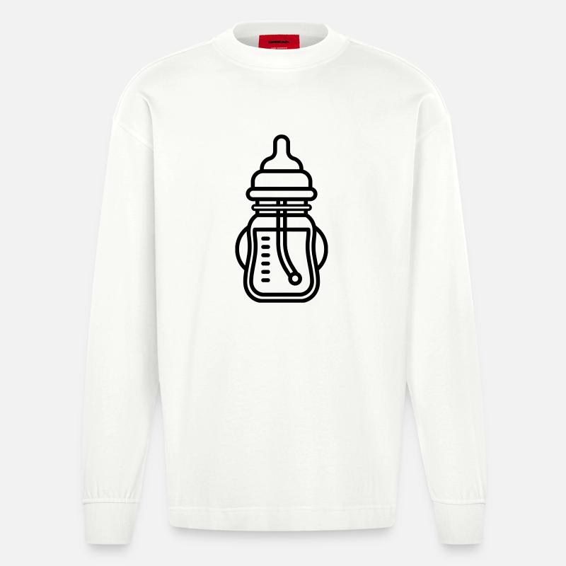 Biberon - Manches longues bio épais oversize fabriqué en UE - OFF WHITE
