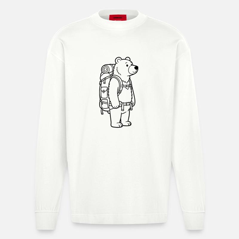 Wanderbär - Heavyweight Oversized Organic Langarmshirt Made in EU - OFF WHITE