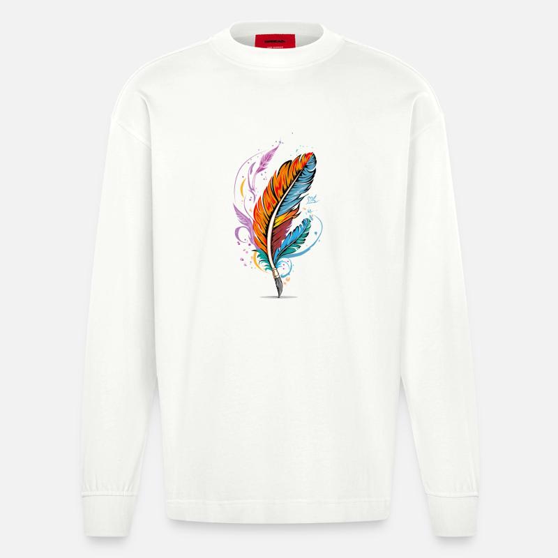 Feather - Heavyweight Oversized Organic Langarmshirt Made in EU - OFF WHITE