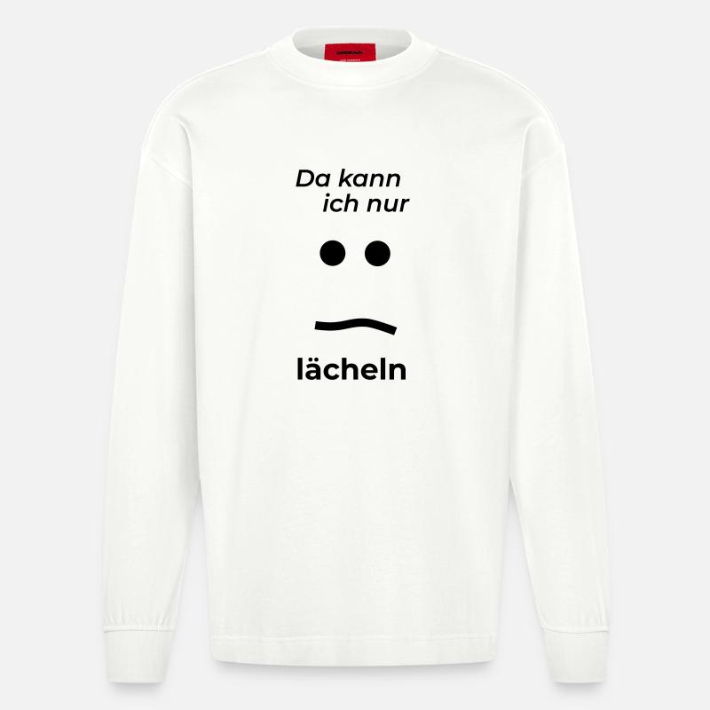 Il suffit de sourire - Manches longues bio épais oversize fabriqué en UE - OFF WHITE