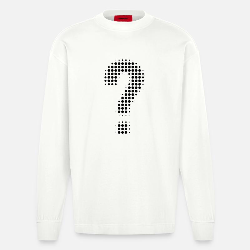 Optique pixel point d’interrogation - Manches longues bio épais oversize fabriqué en UE - OFF WHITE