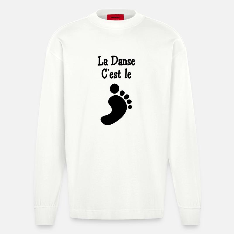 La danse c’est le pied - Manches longues bio épais oversize fabriqué en UE - OFF WHITE
