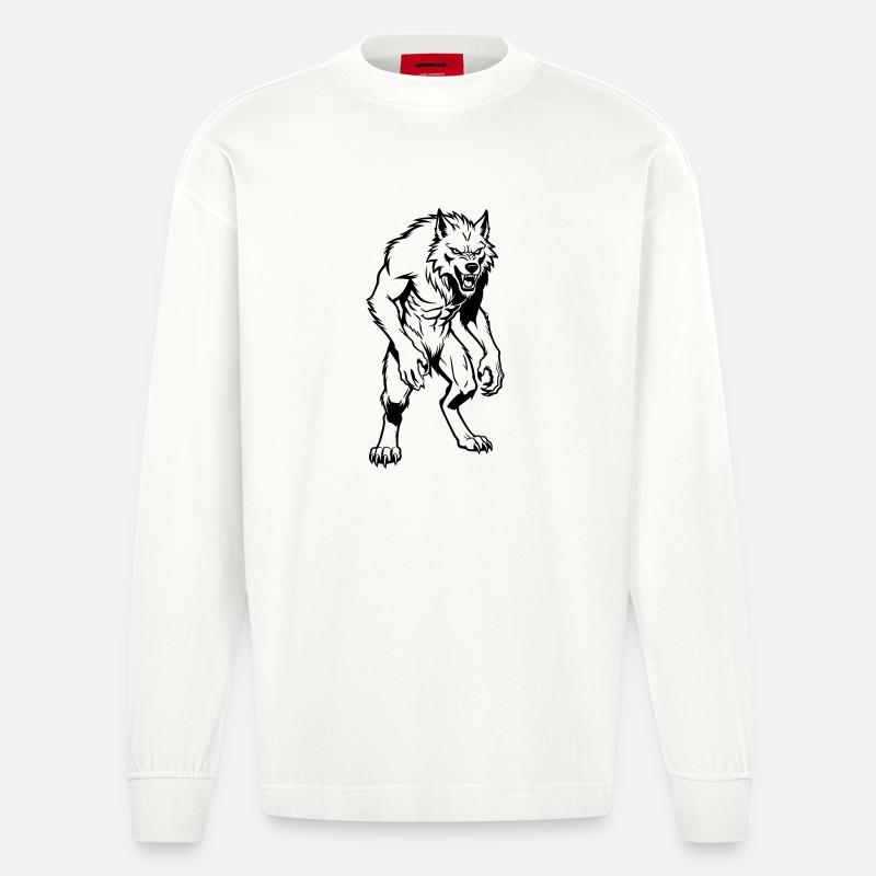 Werwolf - Heavyweight Oversized Organic Langarmshirt Made in EU - OFF WHITE