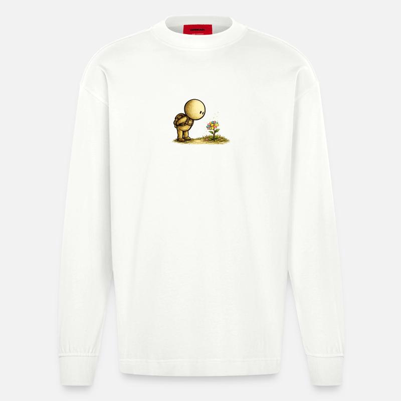 Der kleine Gedanke | Entdecke das Schöne - Heavyweight Oversized Organic Langarmshirt Made in EU - OFF WHITE