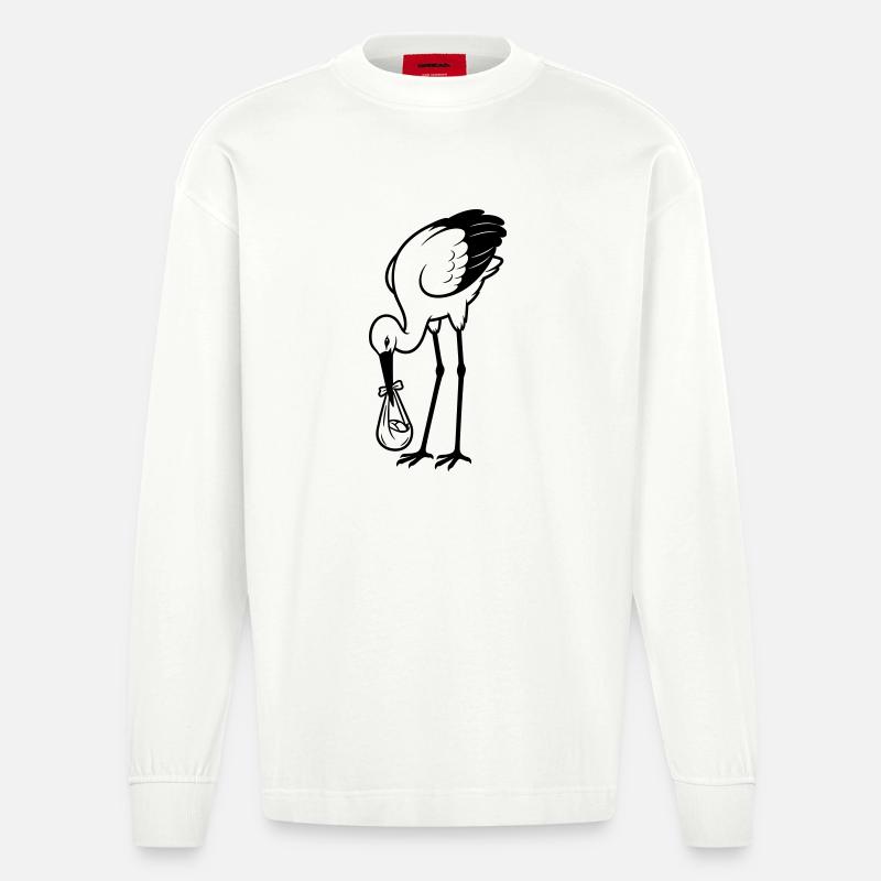 Bébé cigogne - Manches longues bio épais oversize fabriqué en UE - OFF WHITE