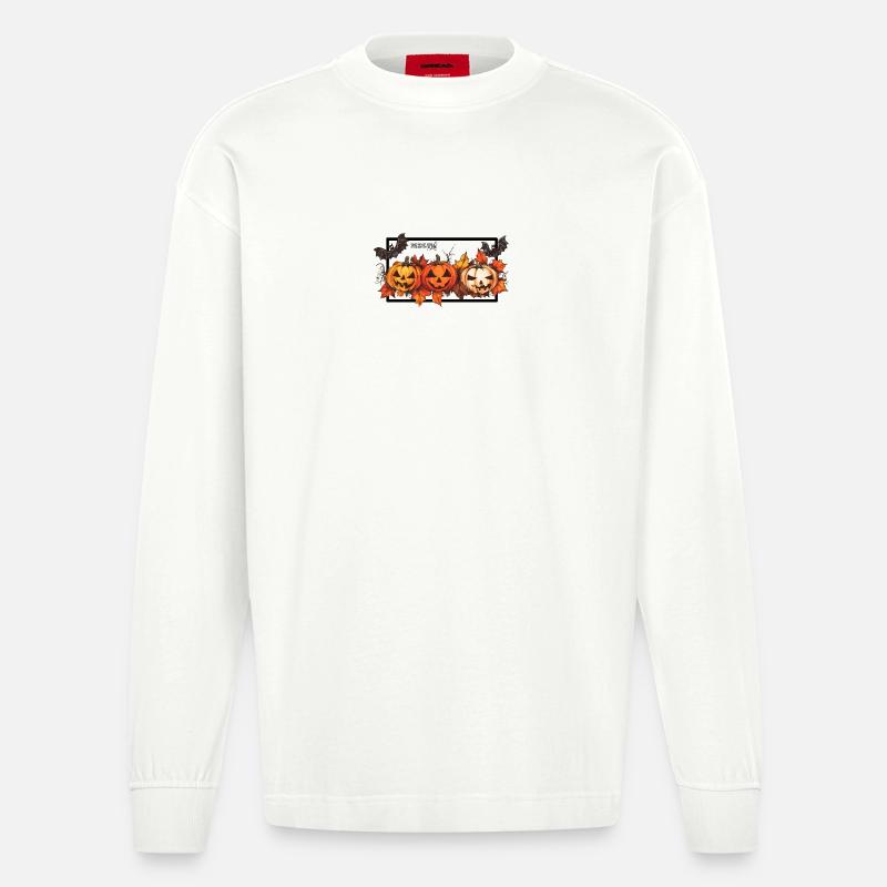 MDLT20251006_halloween1 - Heavyweight Oversized Organic Langarmshirt Made in EU - OFF WHITE