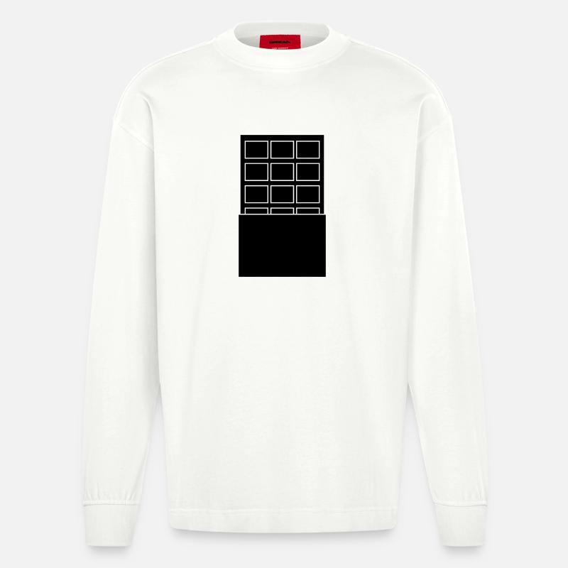 Schokolade - Heavyweight Oversized Organic Langarmshirt Made in EU - OFF WHITE