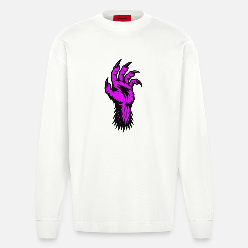 Werwolf Hand - Heavyweight Oversized Organic Langarmshirt Made in EU - OFF WHITE