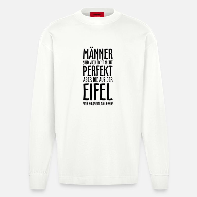 Die Männer aus der Eifel (Schwarz) - Heavyweight Oversized Organic Langarmshirt Made in EU - OFF WHITE