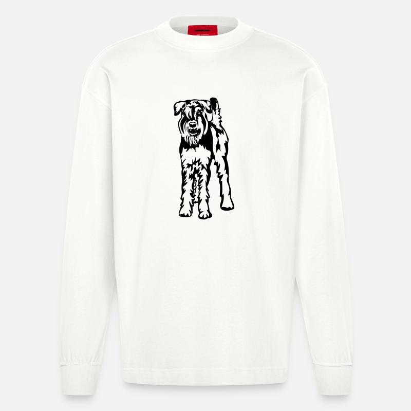 Schnauzer géant - Manches longues bio épais oversize fabriqué en UE - OFF WHITE
