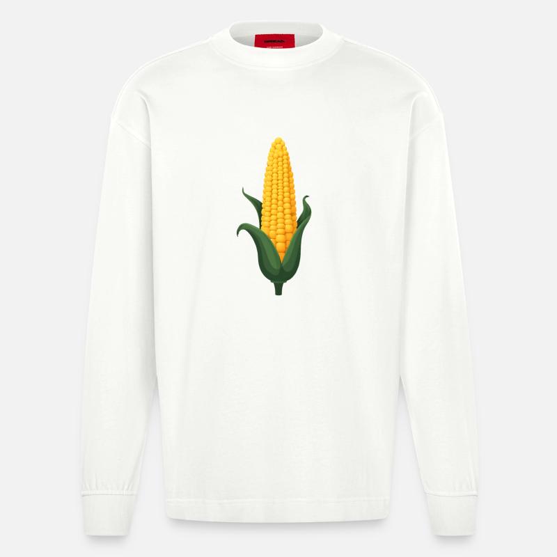 Maïs - Manches longues bio épais oversize fabriqué en UE - OFF WHITE
