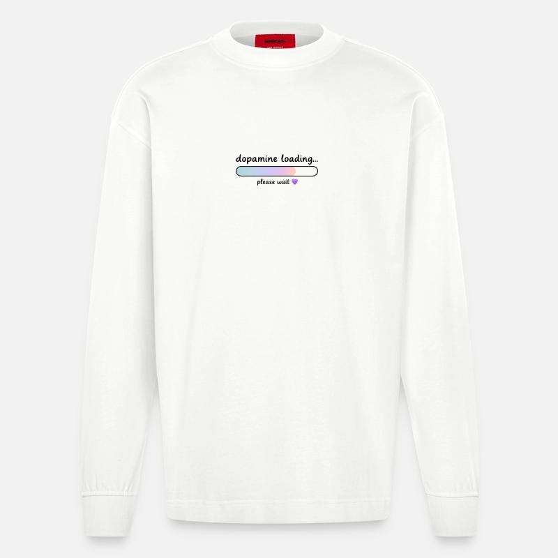 Dopamine Loading Gradient - Heavyweight Oversized Organic Longsleeve Shirt Made in EU - OFF WHITE