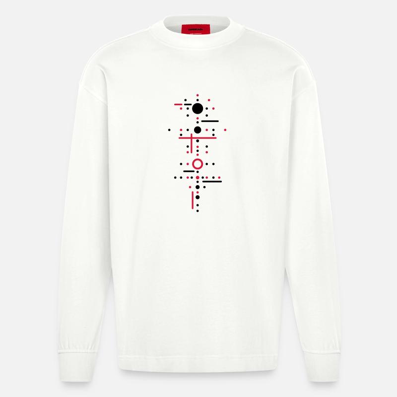 Punkte und Linien - Heavyweight Oversized Organic Langarmshirt Made in EU - OFF WHITE