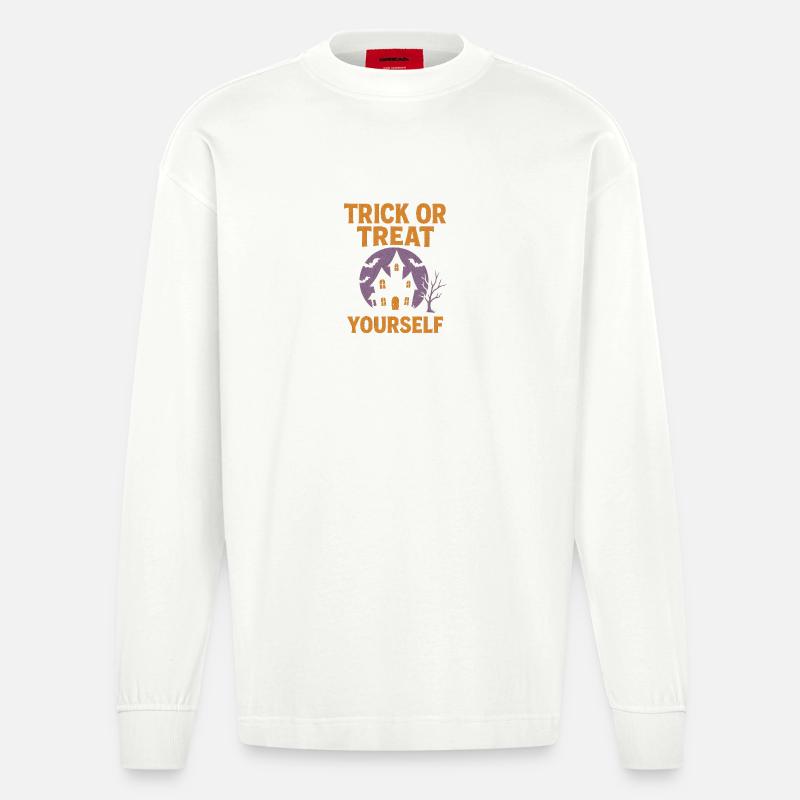 Süßes oder Saures selber - Heavyweight Oversized Organic Langarmshirt Made in EU - OFF WHITE