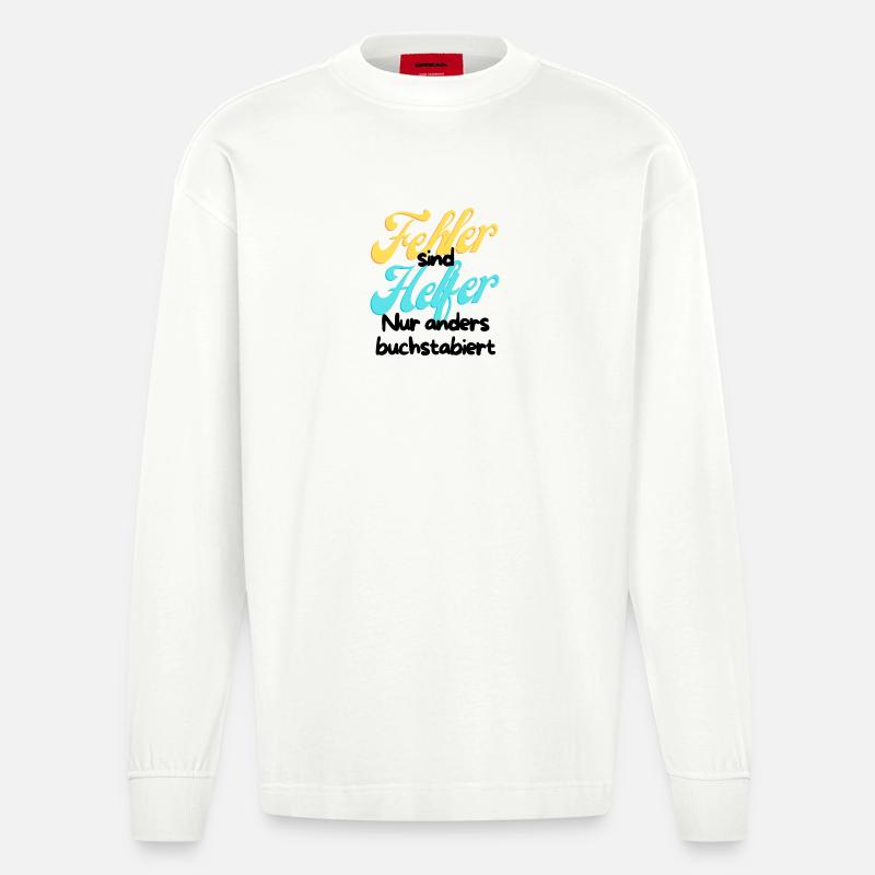 Error Helper Gradient Script - Heavyweight Oversized Organic Longsleeve Shirt Made in EU - OFF WHITE