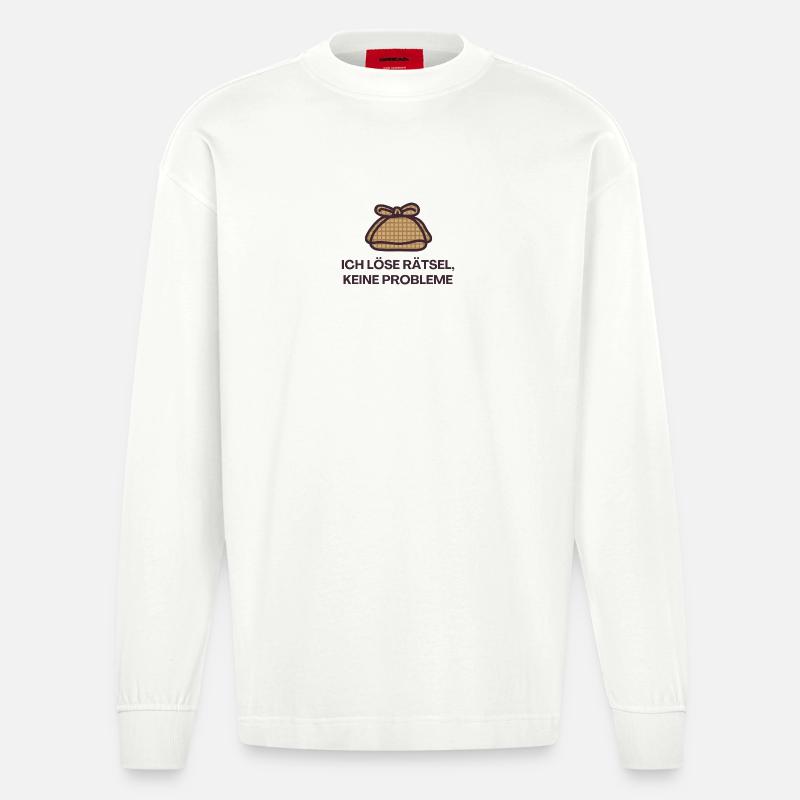 I solve puzzles, no problems - Heavyweight Oversized Organic Longsleeve Shirt Made in EU - OFF WHITE
