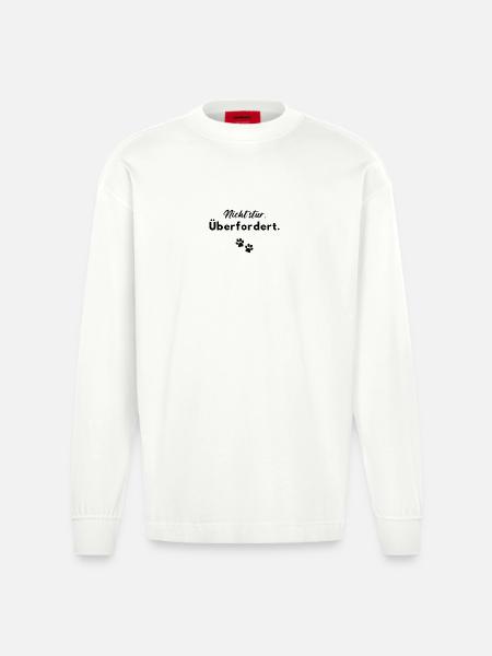 Nicht stur - überfordert - Heavyweight Oversized Organic Langarmshirt Made in EU - OFF WHITE