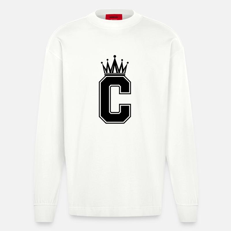 Buchstabe C - Heavyweight Oversized Organic Langarmshirt Made in EU - OFF WHITE