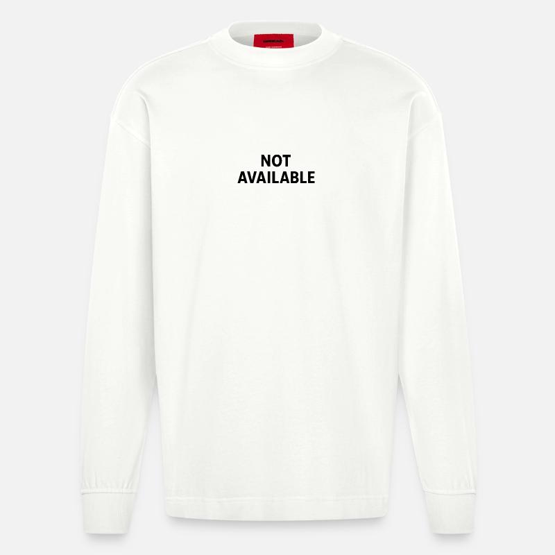Not Available Minimal Quote Design - Manches longues bio épais oversize fabriqué en UE - OFF WHITE