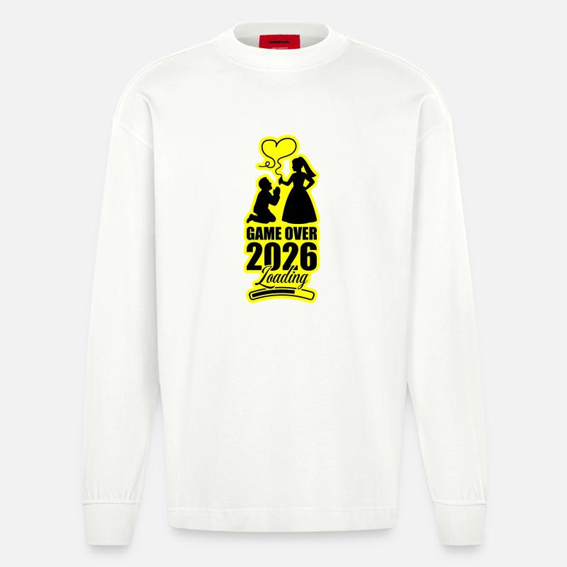 Fin du match : Mariage 2026 - Manches longues bio épais oversize fabriqué en UE - OFF WHITE