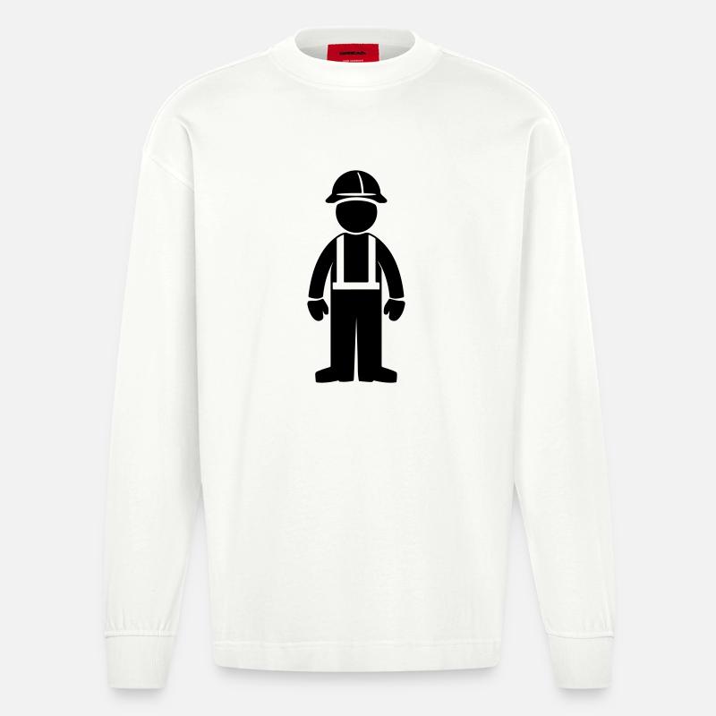 Bauarbeiter - Heavyweight Oversized Organic Langarmshirt Made in EU - OFF WHITE