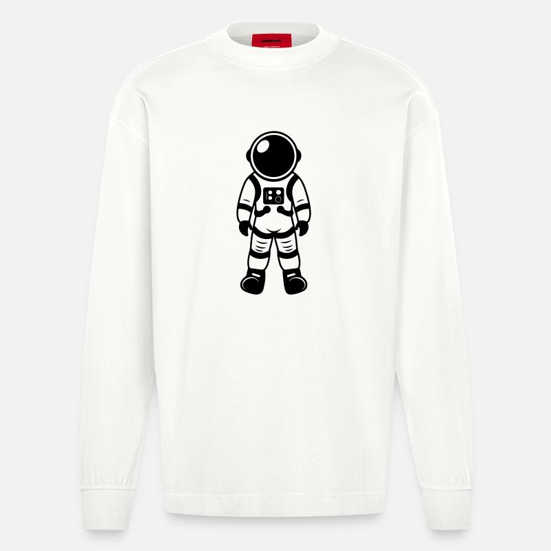 Astronaut Icon - Heavyweight Oversized Organic Langarmshirt Made in EU - OFF WHITE