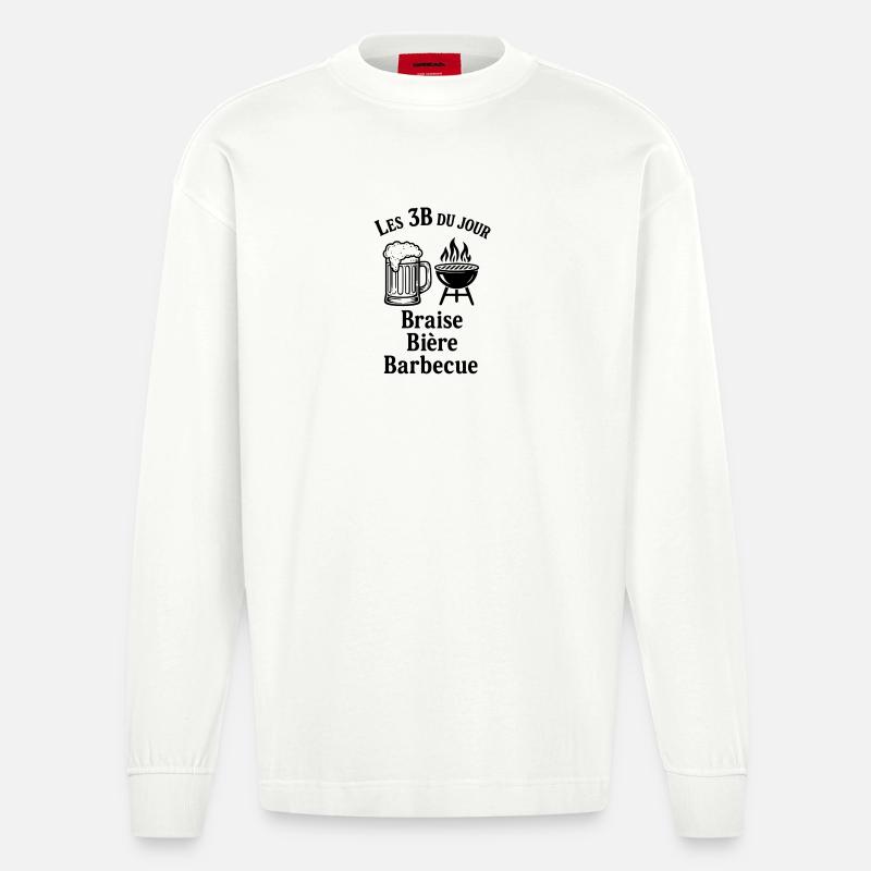 Les 3 B du jour - Manches longues bio épais oversize fabriqué en UE - OFF WHITE