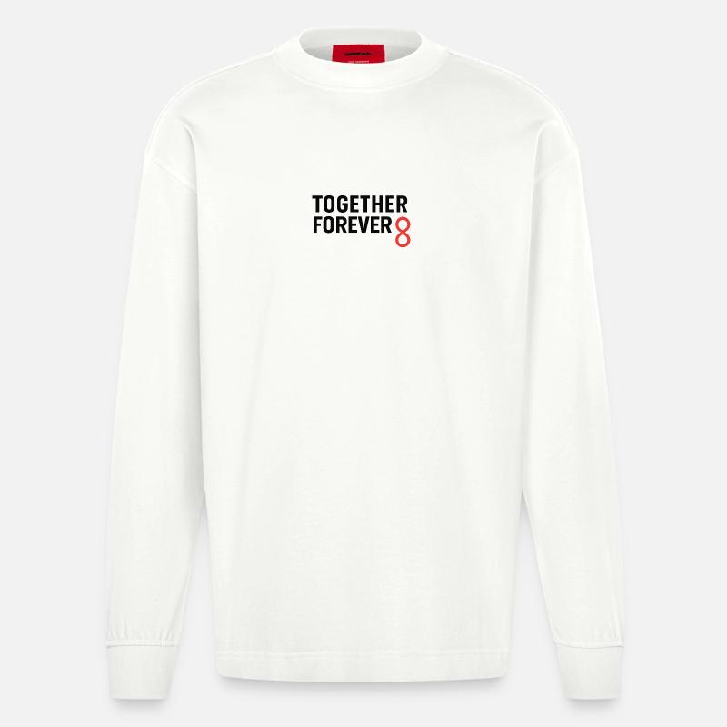 Conception de la connexion Unity Infinity - Manches longues bio épais oversize fabriqué en UE - OFF WHITE