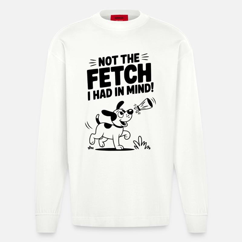 Stöckchen holen mit Plastiktüte - Heavyweight Oversized Organic Langarmshirt Made in EU - OFF WHITE