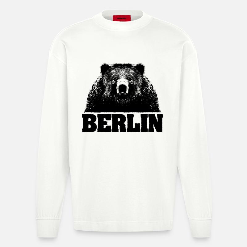 Berlin / Bär / Bear - Heavyweight Oversized Organic Langarmshirt Made in EU - OFF WHITE