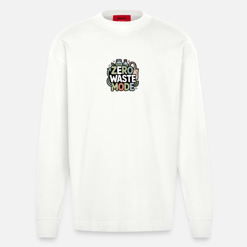 zero-waste-mode - Heavyweight Oversized Organic Langarmshirt Made in EU - OFF WHITE