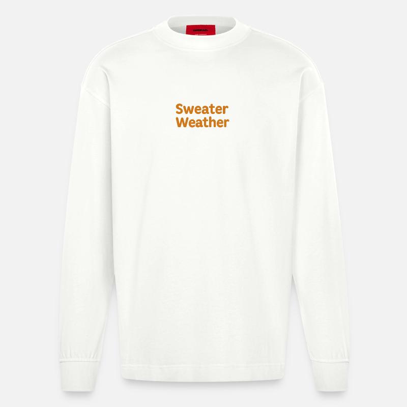 Météo du pull d’automne - Manches longues bio épais oversize fabriqué en UE - OFF WHITE