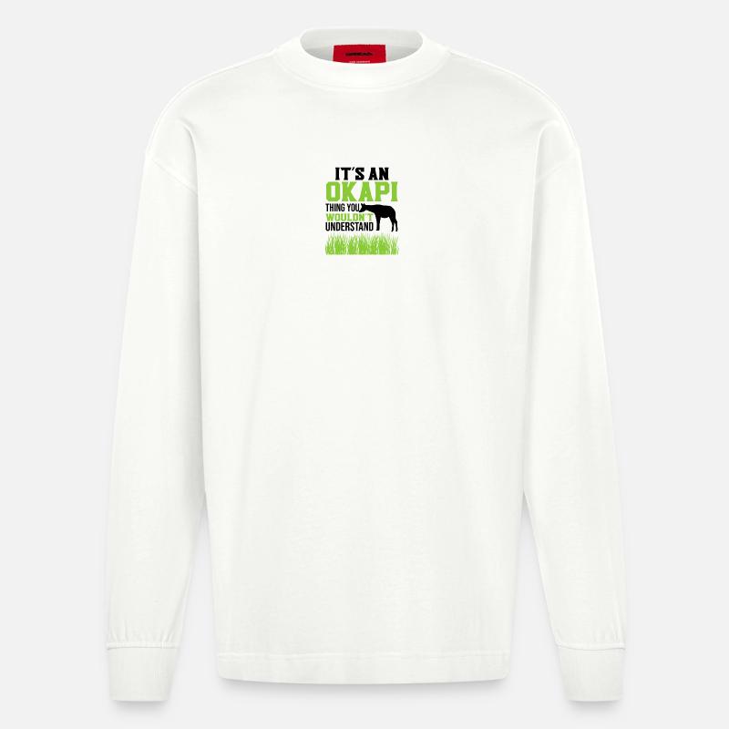 Ist ein Okapi - Heavyweight Oversized Organic Langarmshirt Made in EU - OFF WHITE