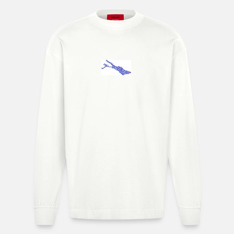 Bodenseefisch - Heavyweight Oversized Organic Langarmshirt Made in EU - OFF WHITE