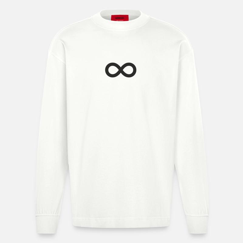 Unendlichkeitszeichen – Minimalistisches Infinity  - Heavyweight Oversized Organic Langarmshirt Made in EU - OFF WHITE
