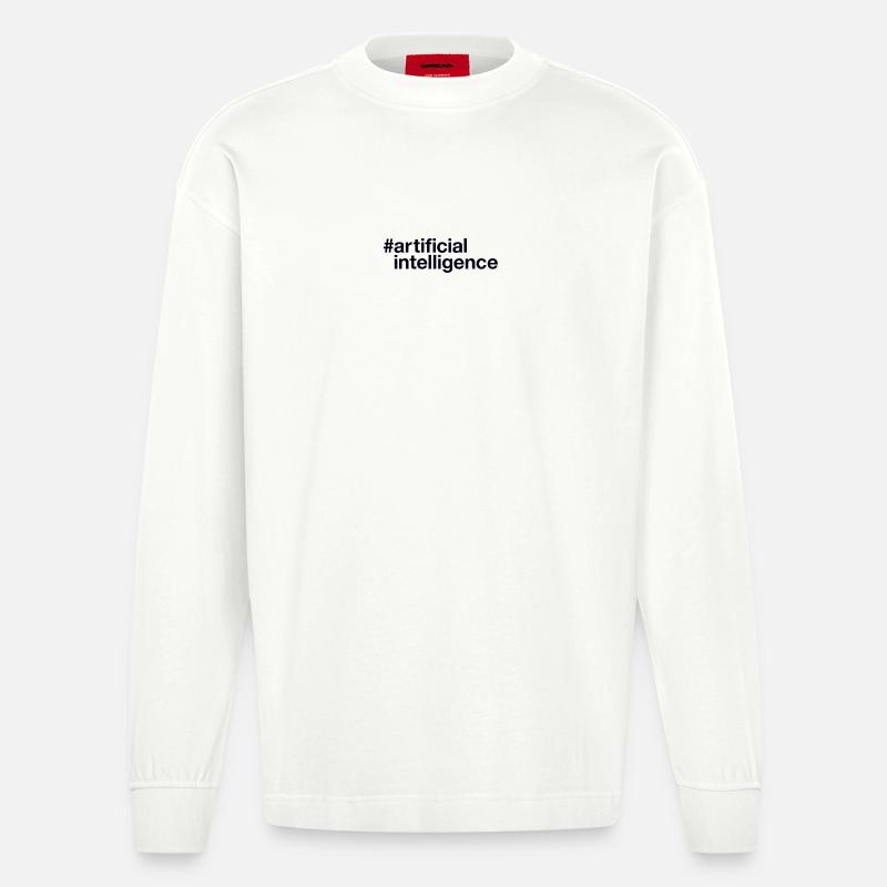 Artificial Intelligence Ki - Heavyweight Oversized Organic Langarmshirt Made in EU - OFF WHITE