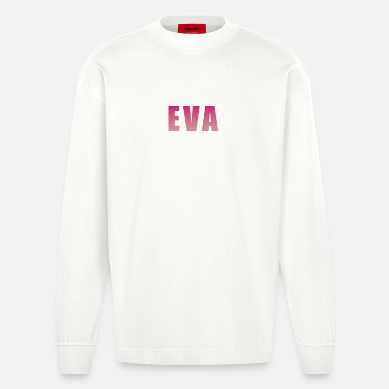 Conception de bloc de texte dégradé - Manches longues bio épais oversize fabriqué en UE - OFF WHITE